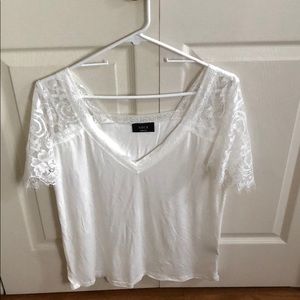 Vici white lace tee